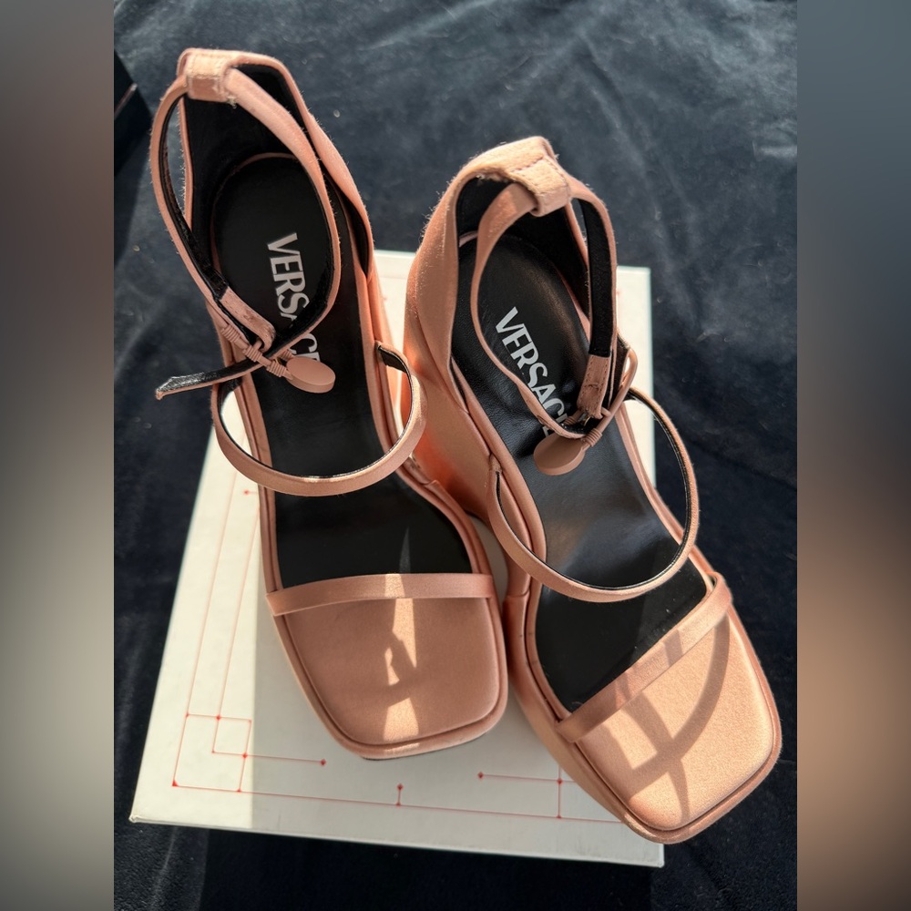Champagne Satin Platform Wedge
Sandal 160mm